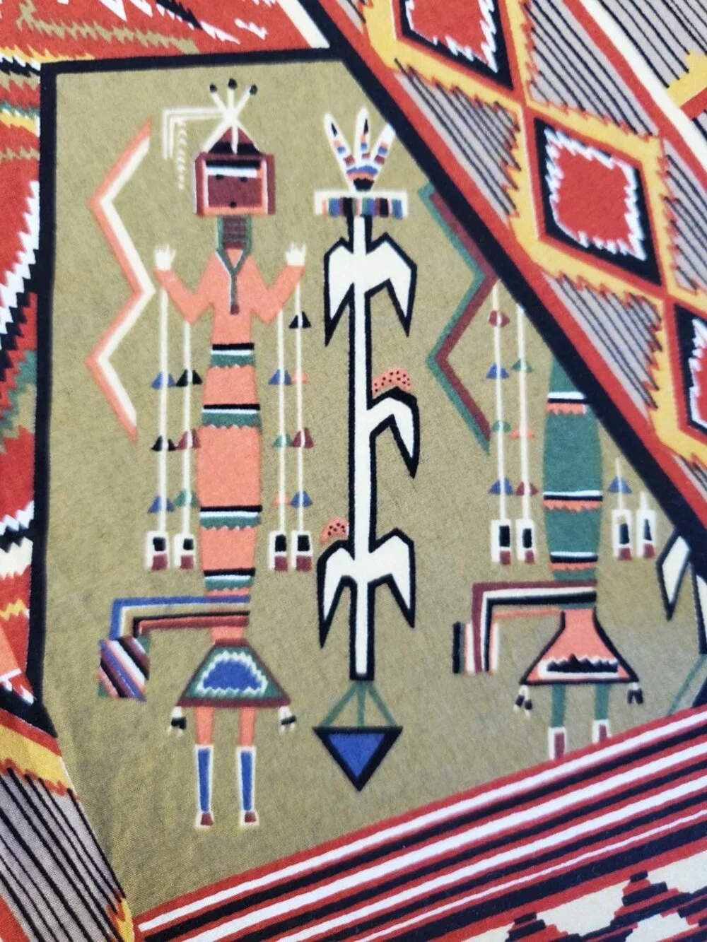 Vintage Re1yn Spooner Men's  Hawaiian Shirt Southwestern Native American Print L